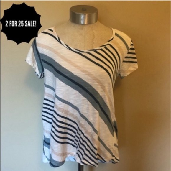 Anthropologie Tops - Anthropologie porridge diagonal stripe tee shirt